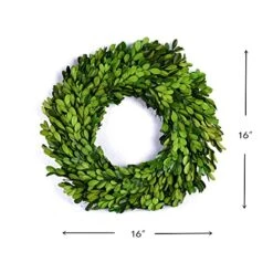 BoxwoodValley Preserved Boxwood Wreath 16 Inch Year Round Green Wreath For Halloween, Christmas Wreath Decor Green Garland For Indoor Green Autumn Wreath Decor (16 Inch) -Artificial Trees Store 51pHKm9oUqL