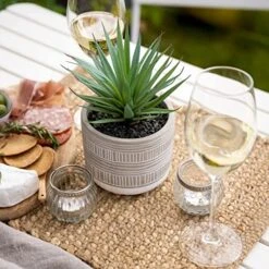 Kurrajong Farmhouse 8" X 4.5" Artificial Plant In Pot | Beautiful Faux Plant For Bedroom Decor | Fake Plant For Shelf Decor | Realistic Faux Succulent For Desk Decor | Artificial Succulent Plant Decor -Artificial Trees Store 51pV0Bf2m4L