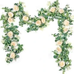 Der Rose 2 Pack 13Ft Artificial Eucalyptus Flower Garland With Fake Rose Flower Vine Seeded Eucalyptus Leaves Greenery Garland For Wedding Table Runner Backdrop Party Centerpiece Room Decor (White) 23 Der Rose 2 Pack 13Ft Artificial Eucalyptus Flower Garland With Fake Rose Flower Vine Seeded Eucalyptus Leaves Greenery Garland For Wedding Table Runner Backdrop Party Centerpiece Room Decor (White) -Artificial Trees Store 51qLRq88pUL. AC