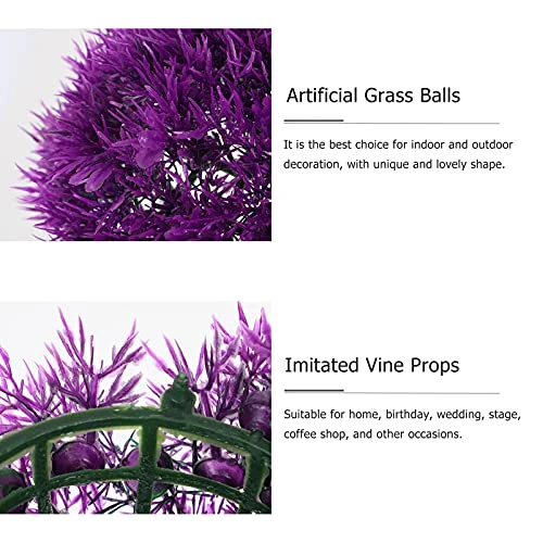 YARDWE 2Pcs Topiary Ball Ornament Artificial Plant Topiary Ball Faux Topiary Tree Substitute Purple Artificial Plant Ball For Indoor Outdoor Wedding Faux Boxwood Sphere Use Greenery Ball 7 YARDWE 2Pcs Topiary Ball Ornament Artificial Plant Topiary Ball Faux Topiary Tree Substitute Purple Artificial Plant Ball For Indoor Outdoor Wedding Faux Boxwood Sphere Use Greenery Ball - Image 5