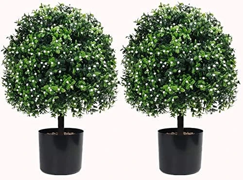 Two 24''T Artificial Boxwood Topiary Ball, 16 Inches Wide Potted Plant UV Resistance, For Indoor Outdoor Home Garden Decor 9 Two 24''T Artificial Boxwood Topiary Ball, 16 Inches Wide Potted Plant UV Resistance, For Indoor Outdoor Home Garden Decor - Image 7