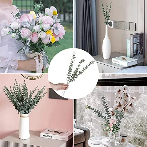 24pcs Eucalyptus Stems Decor 18" Tall Artificial Eucalyptuses Leaves Real Touch Faux Flower Greenery Branches Bulk For Home Office Centerpiece Floral Arrangement Farmhouse Wedding Bouquet Decoration 6 24pcs Eucalyptus Stems Decor 18" Tall Artificial Eucalyptuses Leaves Real Touch Faux Flower Greenery Branches Bulk For Home Office Centerpiece Floral Arrangement Farmhouse Wedding Bouquet Decoration - Image 4