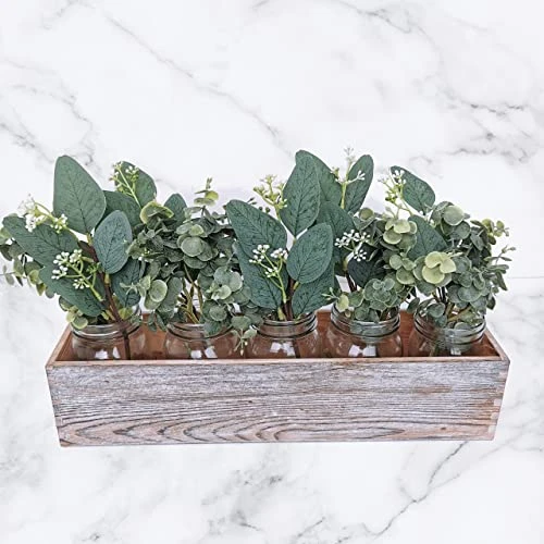 Winlyn 20 Pcs Mixed Eucalyptus Leaves Stems Bulk Artificial Oval Eucalyptus Leaves With White Seeds Stems And Eucalyptus Leaves Sprays For Vase Floral Wreath Bouquets Wedding Greenery Decoration 4 Winlyn 20 Pcs Mixed Eucalyptus Leaves Stems Bulk Artificial Oval Eucalyptus Leaves With White Seeds Stems And Eucalyptus Leaves Sprays For Vase Floral Wreath Bouquets Wedding Greenery Decoration - Image 2