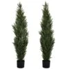 DearHouse 2 Pack 4 Foot Artificial Topiary Cedar Trees Potted Indoor Outdoor Plants, Artificial Cedar Topiary Trees Uv Rated Potted Plants In Plastic Pot -Artificial Trees Store 51r6mvLrxUL