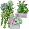 Set Of 3 Assorted Small Potted Succulents Plants Decoration Assorted Green Fake Succulents Plants In Rustic Wooden Pots For Home Living Room Bathroom Table Shelf Windowsill Office Desk Indoor Decor 1 Set Of 3 Assorted Small Potted Succulents Plants Decoration Assorted Green Fake Succulents Plants In Rustic Wooden Pots For Home Living Room Bathroom Table Shelf Windowsill Office Desk Indoor Decor -Artificial Trees Store 51rlDt3RWWL
