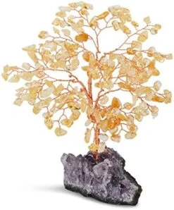 TantivyBo Handmade Natural Citrine, Chakra Crystal Tree, Amethyst Cluster Base, 189 Gemstone Count, Healing Properties Reiki Bonsai Feng Shui Luck Figurine For Home Office Desk Decoration -Artificial Trees Store 51rmbDOKEL. AC