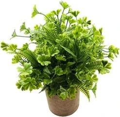 Svenee Fake Four Leaf Clover Plants For Bathroom Home Office Desk Decor, Small Artificial Faux Greenery For Farmhouse Decorations (1) -Artificial Trees Store 51s9gSCyezS. AC