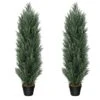 Binnny Flower 4ft Topiary Trees Artificial Outdoor 2 Pack Cedar Pine Faux Bushes And Shrubs Fake Potted Plants UV Rated 4 Feet For Front Porch Home Indoor Decor -Artificial Trees Store 51sCkagaHOL