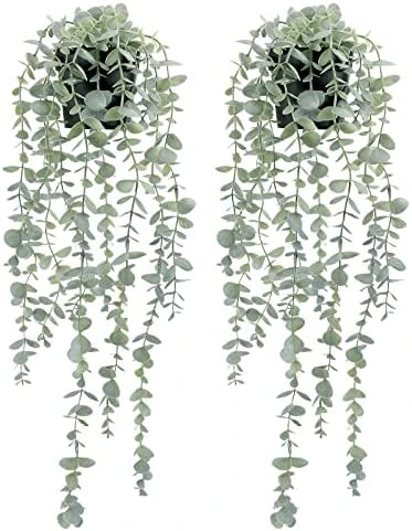 COCOBOO 1pcs Artificial Hanging Plants, Fake Potted Eucalyptus Faux Hanging Plant For Wall Room Home Indoor Outdoor Shelf Decor 9 COCOBOO 1pcs Artificial Hanging Plants, Fake Potted Eucalyptus Faux Hanging Plant For Wall Room Home Indoor Outdoor Shelf Decor - Image 7