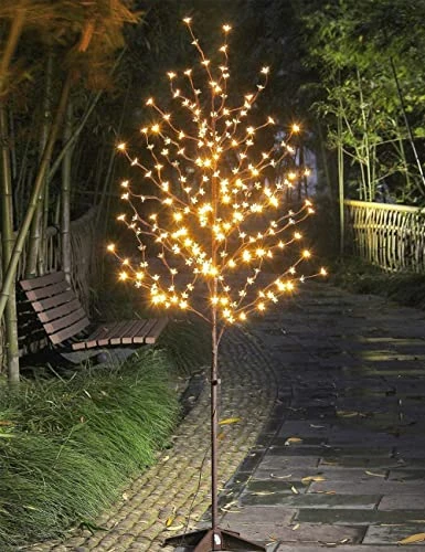 LIGHTSHARE 6.5 Feet 208L LED Lighted Cherry Blossom Tree, Warm White, Decorate Home Garden, Spring, Summer, Wedding, Birthday, Christmas Holiday, Party, For Indoor And Outdoor Use 3 LIGHTSHARE 6.5 Feet 208L LED Lighted Cherry Blossom Tree, Warm White, Decorate Home Garden, Spring, Summer, Wedding, Birthday, Christmas Holiday, Party, For Indoor And Outdoor Use