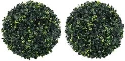VidaXL 2X Artificial Boxwood Balls Artificial Flora Home Interior Decoration Fake Plant Pot Planter Garden Patio Balcony Landscape 17.7" -Artificial Trees Store 51soNJFhYlS. AC
