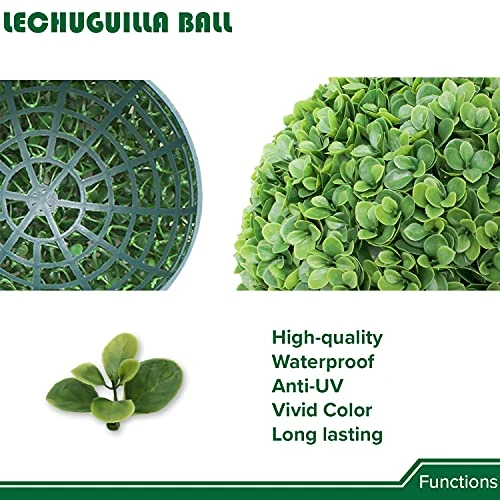 APICRED Boxwood Balls Artificial Topiary Ball Lifelike Plants Topiary Boxwood For Home Garden, Patio, Planter, Deck, Backyard Indoor/Outdoor Decore, 11 ", 2 Packs 6 APICRED Boxwood Balls Artificial Topiary Ball Lifelike Plants Topiary Boxwood For Home Garden, Patio, Planter, Deck, Backyard Indoor/Outdoor Decore, 11 ", 2 Packs - Image 4