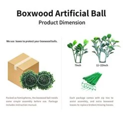 Decwin 2 Pcs 19 Inch Artificial Boxwood Ball 4 Layers Large Topiary Balls UV-Proof Round Greenery Balls For Indoor Outdoor Garden Backyard Patio Indoor Outdoor Front Door Decor, Assembly Needed -Artificial Trees Store 51t4pWQVdfL
