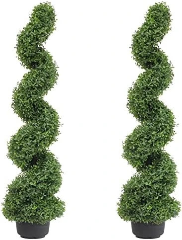 Two 43.3 Inch/3.6 Ft Artificial Spiral Topiary Trees Boxwood Spiral Trees Artificial Topiaries Trees 9 Two 43.3 Inch/3.6 Ft Artificial Spiral Topiary Trees Boxwood Spiral Trees Artificial Topiaries Trees - Image 7