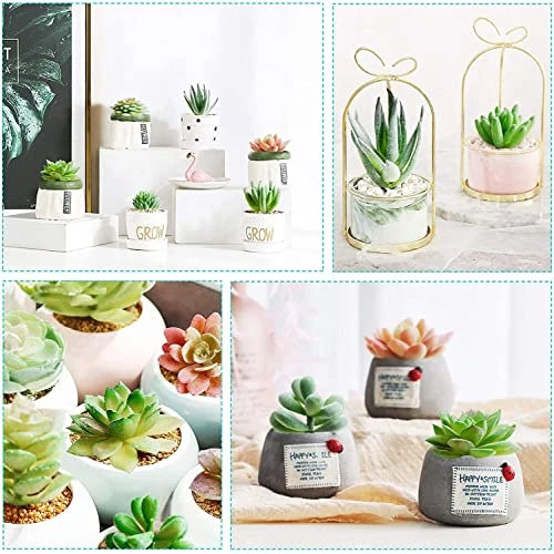Happyhapi 12 Pcs Artificial Succulents Mini Fake Plants Unpotted Faux Succulent For Craft, Small Plastic Succulents Assortment In Flocked Green Floral Decor For Party, Cake, Garden & Outdoor 6 Happyhapi 12 Pcs Artificial Succulents Mini Fake Plants Unpotted Faux Succulent For Craft, Small Plastic Succulents Assortment In Flocked Green Floral Decor For Party, Cake, Garden & Outdoor - Image 4