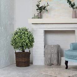 UNADRA 23” T 13” D Set Of 2 Artificial Topiary Ball Tree, Bush Potted Plant UV Resistance, Artificial Potted Shrubs For Indoor Outdoor Home Garden Decor -Artificial Trees Store 51tsOvj1taL