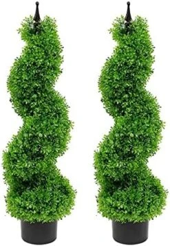 Armada Boxwood Topiary Trees Faux Spiral Artificial Feaux Plants Green Fakes Toparies Tree Indoor Outdoor Decor Plant With Plastic Pot Set Of 2 (35 Inch) 12 Armada Boxwood Topiary Trees Faux Spiral Artificial Feaux Plants Green Fakes Toparies Tree Indoor Outdoor Decor Plant With Plastic Pot Set Of 2 (35 Inch) -Artificial Trees Store 51uEJg3gqpL. AC