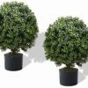 24''T Artificial Trees For Outdoors Set Of 2, Outdoor Artificial Boxwood Ball Topiary Bushes Potted Plants,Home Decor Artificial Topiariy Trees For Front Porch -Artificial Trees Store 51uOKWrA93L