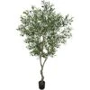 VIGGDA Artificial Tree Faux Olive Tree 7ft (82in,UV Protection 2289 Leaves) Tall Fake Olive Plant In Pot Fake Silk Tree Faux Plants Indoor -Artificial Trees Store 51ubibb20WL