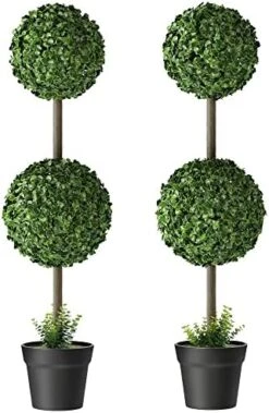 Barnyard Designs 3ft (36”) Artificial Boxwood Topiary Ball Plant, Front Porch Home Decor, Faux Fake Plant Decoration, (Single) 25 Barnyard Designs 3ft (36”) Artificial Boxwood Topiary Ball Plant, Front Porch Home Decor, Faux Fake Plant Decoration, (Single) -Artificial Trees Store 51uglXjnIUL. AC