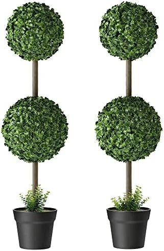 Barnyard Designs 3ft (36”) Artificial Boxwood Topiary Ball Plant, Front Porch Home Decor, Faux Fake Plant Decoration, (Single) 12 Barnyard Designs 3ft (36”) Artificial Boxwood Topiary Ball Plant, Front Porch Home Decor, Faux Fake Plant Decoration, (Single) - Image 10