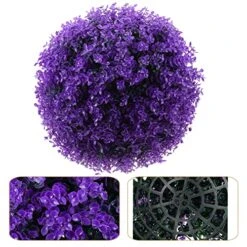 VOSAREA Artificial Topiary Plant Ball Eucalyptus Leaf Decorative Ball Decorative Topiary Balls For Garden Backyard Balcony Wedding (Purple) -Artificial Trees Store 51uinT49uRL