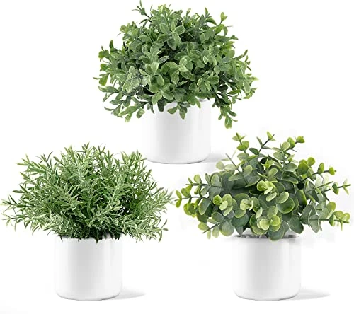Mkono Fake Plants In Ceramic Pot, 3 Pack Potted Artificial Eucalyptus Plants For Home Decor Indoor Faux Green Rosemary For Desk Shelf Coffee Centerpiece Bathroom Office Decor 3 Mkono Fake Plants In Ceramic Pot, 3 Pack Potted Artificial Eucalyptus Plants For Home Decor Indoor Faux Green Rosemary For Desk Shelf Coffee Centerpiece Bathroom Office Decor