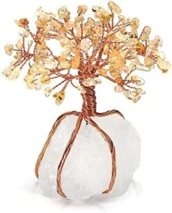 Top Plaza Rose Quartz Healing Crystals Copper Money Tree Desk Office Decor Wrapped On Natural Rose Quartz Base Feng Shui Luck Figurine 25 Top Plaza Rose Quartz Healing Crystals Copper Money Tree Desk Office Decor Wrapped On Natural Rose Quartz Base Feng Shui Luck Figurine -Artificial Trees Store 51vB0CUkVRL. AC