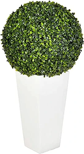 MODEENI Boxwood Topiary Ball 11 Inch Green Artificial Plant Real Look Home Decor Indoor/Outdoor For Porch Patio Or Wedding Round Bush Shrub, Modern Fresh With Hanging Chain 8 MODEENI Boxwood Topiary Ball 11 Inch Green Artificial Plant Real Look Home Decor Indoor/Outdoor For Porch Patio Or Wedding Round Bush Shrub, Modern Fresh With Hanging Chain - Image 6