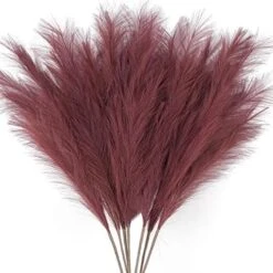 ZIFTY 7-Pcs 38"/3.1FT Faux Pampas Grass Large Tall Fluffy Artificial Fake Flower Boho Decor Bulrush Reed Grass For Vase Filler Farmhouse Home Wedding Decor (Black) -Artificial Trees Store 51w1vOTJhqL. AC