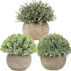 Briful Small Fake Plants Faux Potted Plant Mini Artificial Plants For For Home Table Office Room Desk Bathroom Shelf Kitchen Farmhouse Mantel Decoration -Artificial Trees Store 51wI06CrcPL. AC