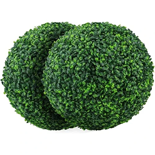 CUCUFA Artificial Plant Topiary Ball, 2Pcs Faux Boxwood Ball Outdoor Uv Resistant Greenery Shrubs Plants Garden Spheres Decorative 5 CUCUFA Artificial Plant Topiary Ball, 2Pcs Faux Boxwood Ball Outdoor Uv Resistant Greenery Shrubs Plants Garden Spheres Decorative - Image 3