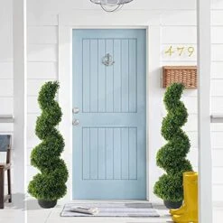 35 Inch Artificial Boxwood Topiary Tree Spiral Plants Fake Faux Artificial Topiary Trees Plant Decor In Plastic Pot Green Indoor Or Outdoor For Garden Gate Office Home Decoration Gifts, Set Of 2 12 35 Inch Artificial Boxwood Topiary Tree Spiral Plants Fake Faux Artificial Topiary Trees Plant Decor In Plastic Pot Green Indoor Or Outdoor For Garden Gate Office Home Decoration Gifts, Set Of 2 -Artificial Trees Store 51wursycBrL