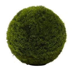 Deco 79 Faux Foliage Boxwood Topiary Artificial Foliage Ball, 15" X 15" X 15", Green