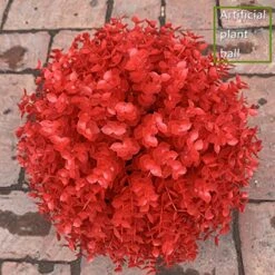 Artificial Boxwood Ball Red 8in,10in,12in,14in,16in,18in,20in,22in,24in Boxwood Topiary Ball,Nearly Natural,Realistic Ball Shaped,Fake Plant Boxwood Decorative Balls -1 Piece ( Size : Ø55cm(22in) ) -Artificial Trees Store 51x7UUW8b9L