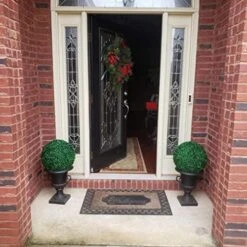 15 Inch Artificial Boxwood Balls Topiary, Faux Plants Boxwood Decorative Balls For Backyard, Balcony,Garden, Wedding And Home Décor (2 Pack) 14 15 Inch Artificial Boxwood Balls Topiary, Faux Plants Boxwood Decorative Balls For Backyard, Balcony,Garden, Wedding And Home Décor (2 Pack) -Artificial Trees Store 51xMAJY4m3L