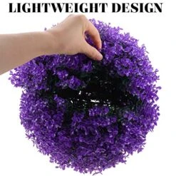 Healifty Home Decor Fake Plants Artificial Boxwood Topiary Plant Decorative Faux Boxwood Lifelike Plant Sphere For Indoor Outdoor Garden Lawn Wedding Party Decor Purple Artificial Grass Fake Plants -Artificial Trees Store 51xVb97y2PL