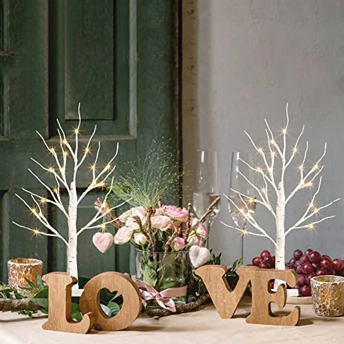 PABIPABI Home Decorations 2 Pack Lighted Birch Tree 24 LED 24'' Money Tree Bonsai Tree Artificial Tree Lights Battery Powered Timer Tabletop Ceterpieces Tree For Home Party Wedding Decor 7 PABIPABI Home Decorations 2 Pack Lighted Birch Tree 24 LED 24'' Money Tree Bonsai Tree Artificial Tree Lights Battery Powered Timer Tabletop Ceterpieces Tree For Home Party Wedding Decor - Image 5