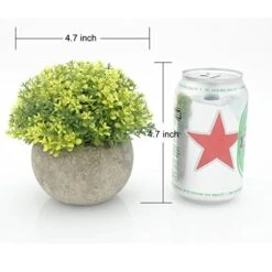 Velener Mini Plastic Artificial Pine Ball Topiary Plant With Pots For Home Decor (Green Clover) 9 Velener Mini Plastic Artificial Pine Ball Topiary Plant With Pots For Home Decor (Green Clover) -Artificial Trees Store 51xnFGKGK8L