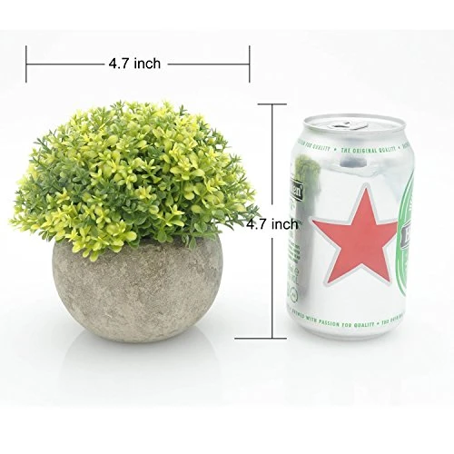 Velener Mini Plastic Artificial Pine Ball Topiary Plant With Pots For Home Decor (Green Clover) 6 Velener Mini Plastic Artificial Pine Ball Topiary Plant With Pots For Home Decor (Green Clover) - Image 4