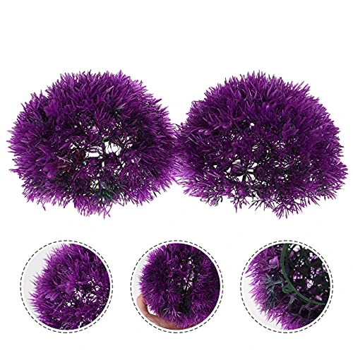 YARDWE 2Pcs Topiary Ball Ornament Artificial Plant Topiary Ball Faux Topiary Tree Substitute Purple Artificial Plant Ball For Indoor Outdoor Wedding Faux Boxwood Sphere Use Greenery Ball 8 YARDWE 2Pcs Topiary Ball Ornament Artificial Plant Topiary Ball Faux Topiary Tree Substitute Purple Artificial Plant Ball For Indoor Outdoor Wedding Faux Boxwood Sphere Use Greenery Ball - Image 6
