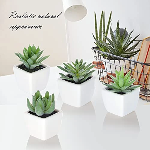 Artificial Succulent Plants Fake Succulent Plants Artificial Faux Succulents 4pcs Mini Potted Succulents For Home Office Room Decoration (D) 4 Artificial Succulent Plants Fake Succulent Plants Artificial Faux Succulents 4pcs Mini Potted Succulents For Home Office Room Decoration (D) - Image 2