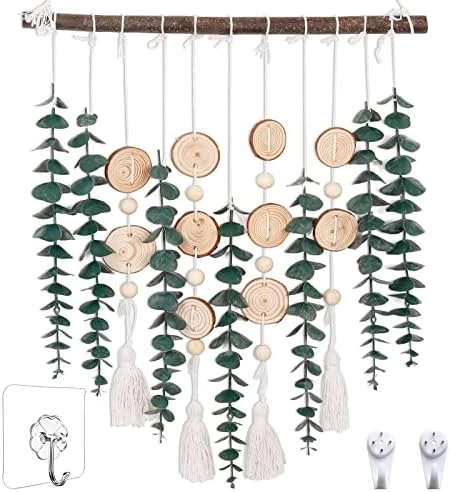 HYUZO Hanging Eucalyptus Boho Wall Decor Large Bedroom Eucalyptus Garland Artificial Eucalyptus Greenery Farmhouse Rustic Wall Hanging Fake Plants Leaves 5.6 Feet For Bathroom Living Room Decorations 11 HYUZO Hanging Eucalyptus Boho Wall Decor Large Bedroom Eucalyptus Garland Artificial Eucalyptus Greenery Farmhouse Rustic Wall Hanging Fake Plants Leaves 5.6 Feet For Bathroom Living Room Decorations - Image 9
