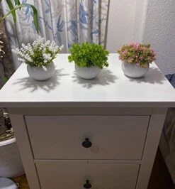 Artificial Mini Potted Plant Decor (Set Of 3) | Pink, White, Green Set | Fake Plant | Office Decor, Bathroom Decor, Farmhouse Decor, Kitchen Decor | Faux Topiary Decore | Home Decor Clearance -Artificial Trees Store 51yfe5zH3yL