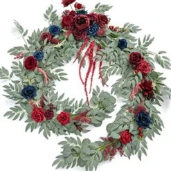 Ling's Moment 9FT Eucalyptus And Willow Leaf Garland With White Flower, Handcrafted Wedding Sweetheart Table Centerpieces Head Table Decor Arch Backdrop Decorations For Wedding | White & Sage 24 Ling's Moment 9FT Eucalyptus And Willow Leaf Garland With White Flower, Handcrafted Wedding Sweetheart Table Centerpieces Head Table Decor Arch Backdrop Decorations For Wedding | White & Sage -Artificial Trees Store 51yn8tprqAL. AC