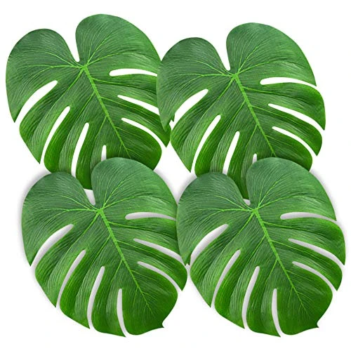 KUUQA 60 Pcs Large 13" Tropical Leaves Artificial Green Monstera Leaves Palm Leaf For Luau Party Hawaiian Aloha Tiki Theme Safari Jungle BBQ Birthday Party Decoration Supplies 3 KUUQA 60 Pcs Large 13" Tropical Leaves Artificial Green Monstera Leaves Palm Leaf For Luau Party Hawaiian Aloha Tiki Theme Safari Jungle BBQ Birthday Party Decoration Supplies
