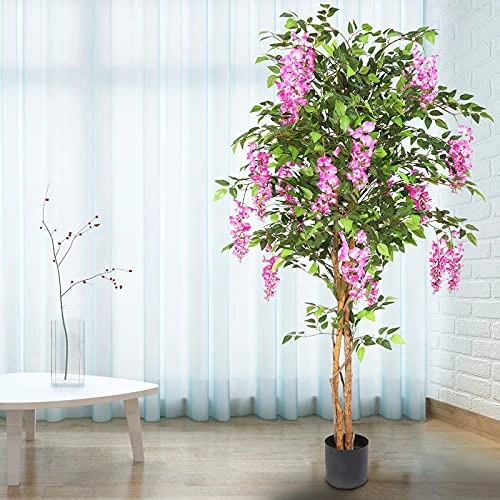 THE BLOOM TIMES 6ft Fake Wisteria Tree Artificial Plants For Home Decor Indoor 6 Feet Tall 72 Inch 8 THE BLOOM TIMES 6ft Fake Wisteria Tree Artificial Plants For Home Decor Indoor 6 Feet Tall 72 Inch - Image 6