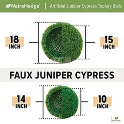 NatraHedge Artificial Topiary Ball Set - Faux Foliage Balls For Garden, Wedding, Home Décor, And Backyard (Juniper Cypress - 10" X 10" - 2 Pack) 12 NatraHedge Artificial Topiary Ball Set - Faux Foliage Balls For Garden, Wedding, Home Décor, And Backyard (Juniper Cypress - 10" X 10" - 2 Pack) -Artificial Trees Store 51zhb95TzRS