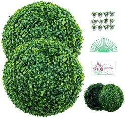 A&R A & R 2 Pcs 18.90" Artificial Boxwood Balls, 4 Layers Artificial Plant Topiary Ball With Extra Leaves, A Scent Pouch A& 20 Zip Ties, UV Protected Faux Spheres Set For Indoor & Outdoor Decor -Artificial Trees Store 61 nbxKyfQL. AC 1