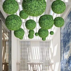 LHJJ Green Boxwood Ball, Multi-Size Selection, Garden Decoration Topiary Balls Artificial Grass Wooden Ball 19 LHJJ Green Boxwood Ball, Multi-Size Selection, Garden Decoration Topiary Balls Artificial Grass Wooden Ball -Artificial Trees Store 61076PnO4rL